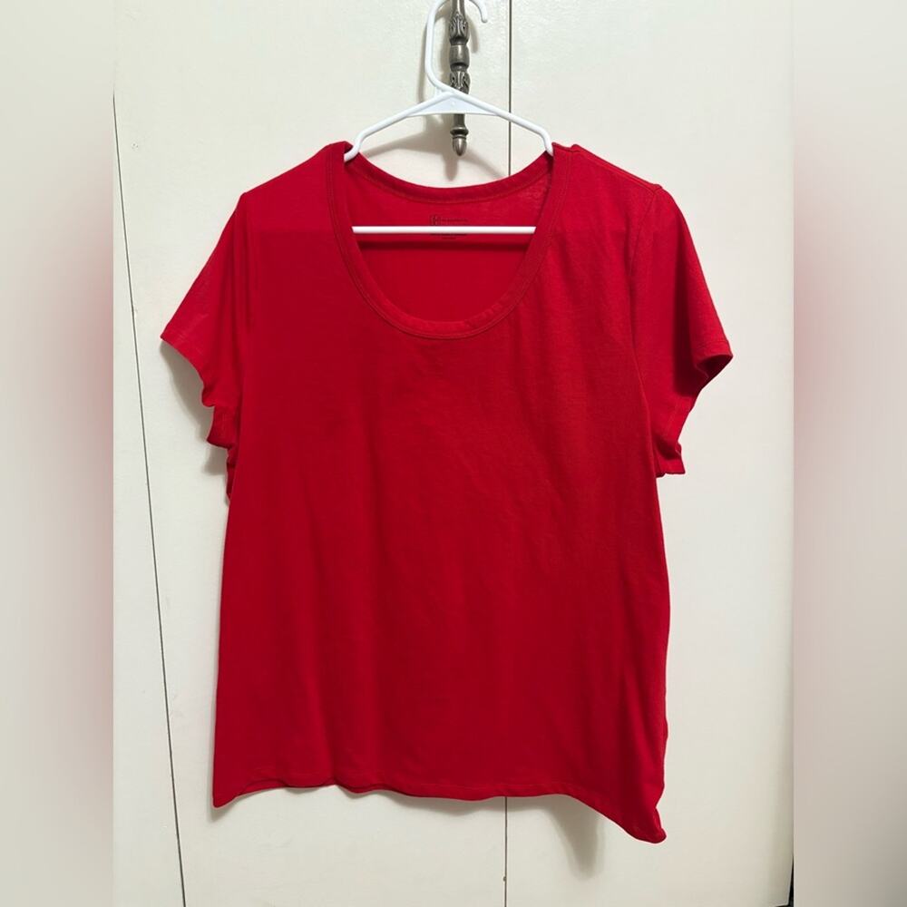 No Boundaries Woman Red Scoop Neck Short Sleeve Basic Tee Casual Top XXL